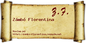 Zámbó Florentina névjegykártya